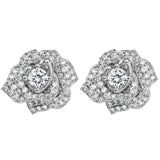 White Gold Flower Earrings