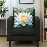 White Lotus Pillow Home Decor