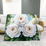 White Peony Blanket Home Decor