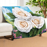 White Rose Blanket Home Decor