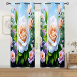 White Rose Curtains Home Decor