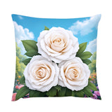 White Rose Pillow
