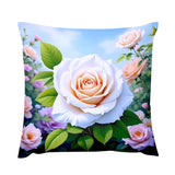 White Rose Pillow Cover