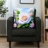 White Rose Pillow Cover Home Decor