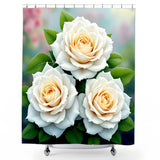 White Rose Shower Curtain