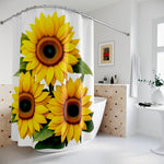 White Sunflower Shower Curtain