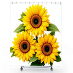 White Sunflower Shower Curtain