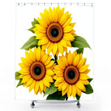 White Sunflower Shower Curtain