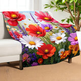 Wild Flower Throw Blanket Home Decor