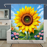 Yellow Flower Shower Curtain Home Decor
