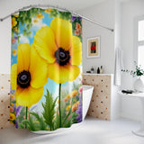 Yellow Poppy Shower Curtain