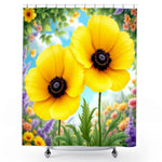 Yellow Poppy Shower Curtain