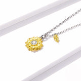 Yellow Sunflower Necklace with Chain