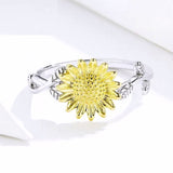 Yellow Sunflower Ring Close Up View