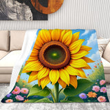 Yellow Snflower Throw Blanket Living Room
