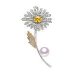 Sterling Silver Flower Brooch