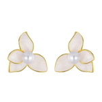 Pearl Flower Stud Earrings