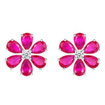 Flower Ruby Earrings