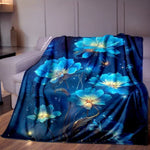 Blue Flower Throw Blanket