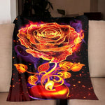 Burning Rose Throw Blanket