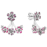 Flower Jacket Earrings (Enamel, Stud)