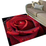 Red Flower Area Rug