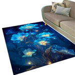 Blue Floral Area Rug