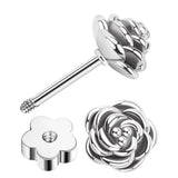 Silver Flower Cartilage Earrings