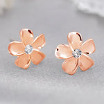 Gold Rose Plumeria Earrings