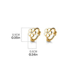 Small Flower Hoop Earrings (Silver)
