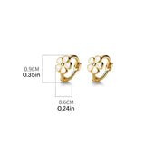 Small Flower Hoop Earrings (Silver)