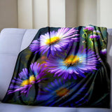 Purple Floral Throw Blanket