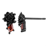Gothic Rose Earrings (Silver, Stud)