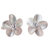 Plumeria Stud Earrings (Silver)