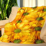 Yellow Floral Throw Blanket